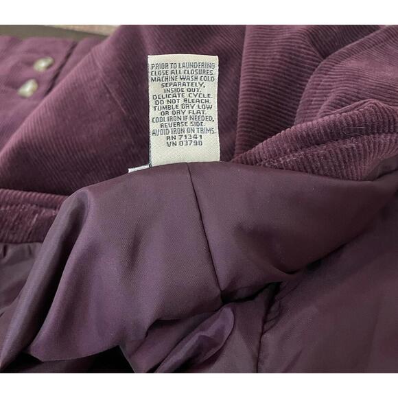 LL Bean Blazer Womens Size 16 R Plum Corduroy Button Jacket Pockets Classic - Picture 7 of 9